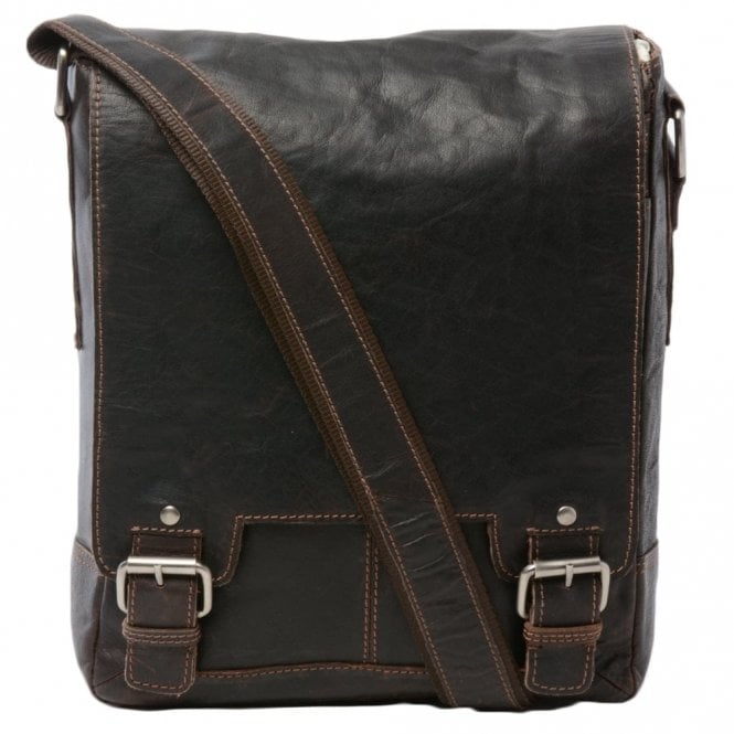 Ashwood Mens Leather Ipad Messenger Bag Brown/crum : 8342
