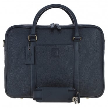 Mens Leather Laptop Messenger Bag Black: JOE