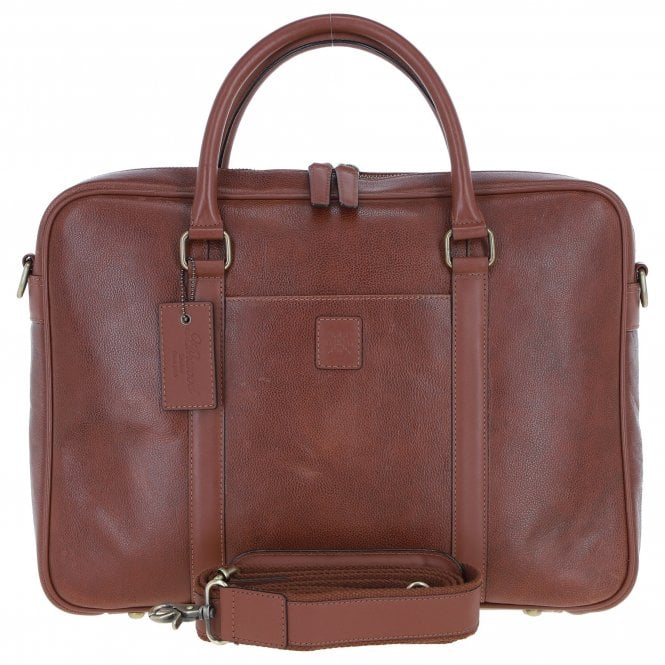 Ashwood Mens Leather Laptop Messenger Bag Chestnut: JOE