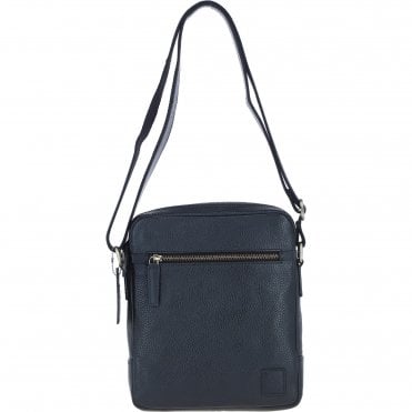 Mens Leather Messenger Bag Black: Logan