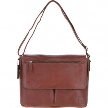 Mens Leather Messenger Bag Chestnut: BLAKE