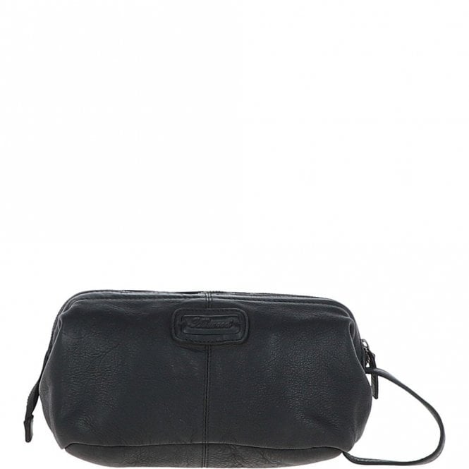 Ashwood Mens Leather Wash Bag Black : Duff