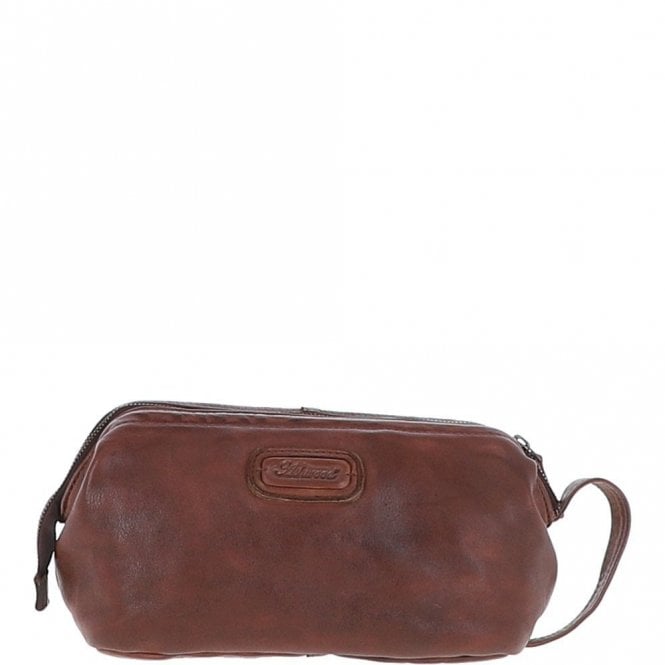 Ashwood Mens Leather Wash Bag Brandy : Duff