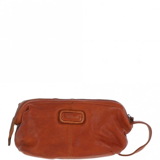 Ashwood Mens Leather Wash Bag Tan : Duff