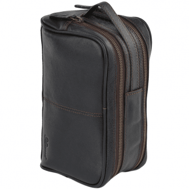 Mens Leather Washbag Brown/tum : 2012