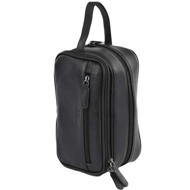 Ashwood Mens Leather Washbag Brown/tum : 2080