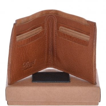 Mens Luxury 6 Card Note Leather Wallet Tan : 2002
