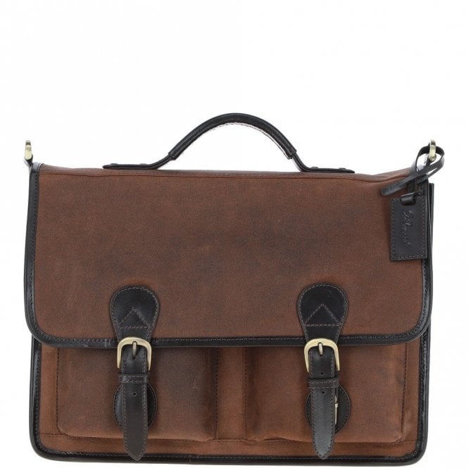 Ashwood Men's Oily Hunter Leather Briefcase Brown: Jones