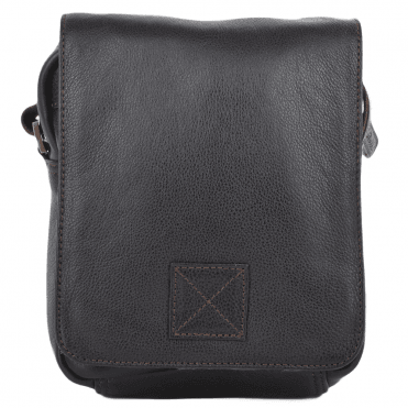 Mens Small Zip Around Flight Side Bag Brown/tum : Jerry