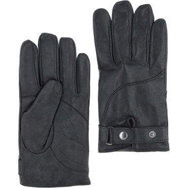 Men's Touch Screen Friendly Leather Gloves Black: 775