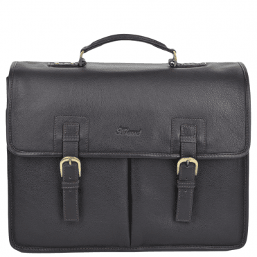 Mens Triple Gusset Heavy Duty Leather Briefcase Brown/tum : Gareth