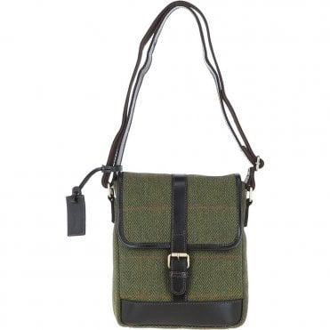 Mens Vintage  Hunter Leather Travel Bag Tweed : Toby FB