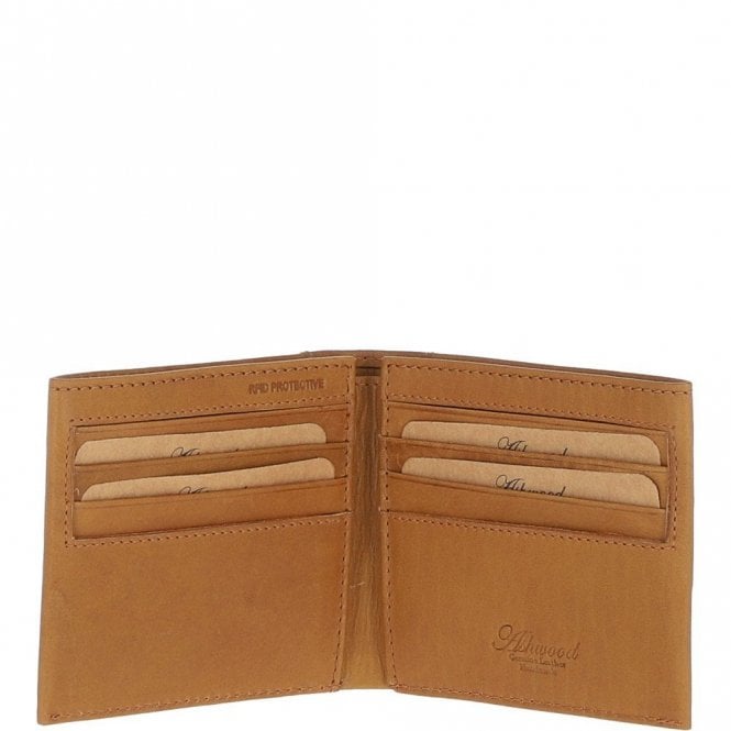 Ashwood Men's Waxy Leather RFID Classic 6 Card Billfold Wallet Cognac: W-81