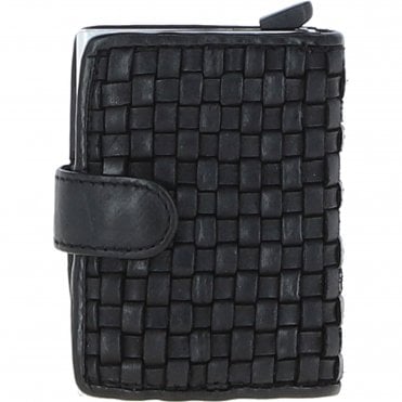 Ashwood Metal & Leather Card Wallet Black: D-10 W
