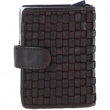 Ashwood Metal & Leather Card Wallet Dark Brown: D-10 W