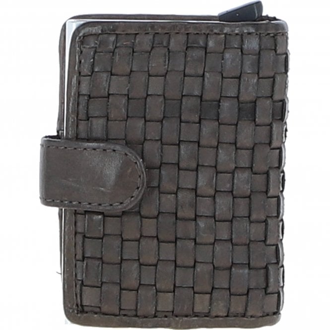 Ashwood Metal & Leather Card Wallet Dark Grey: D-10 W