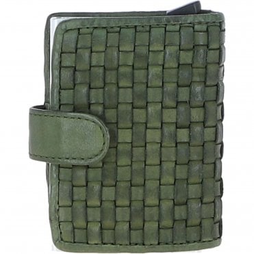 Ashwood Metal & Leather Card Wallet Green: D-10 W