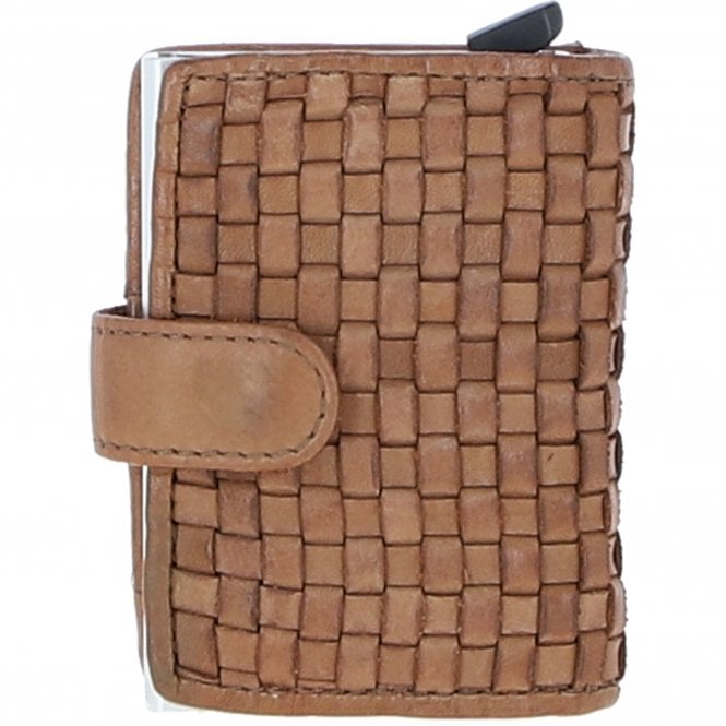 Ashwood Metal & Leather Card Wallet Taupe: D-10 W