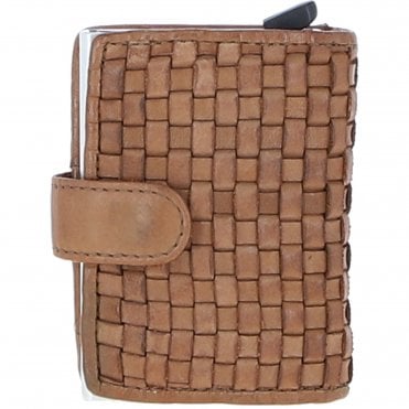 Ashwood Metal & Leather Card Wallet Taupe: D-10 W