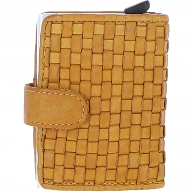 Ashwood Metal & Leather Card Wallet Yellow: D-10 W
