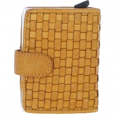 Ashwood Metal & Leather Card Wallet Yellow: D-10 W