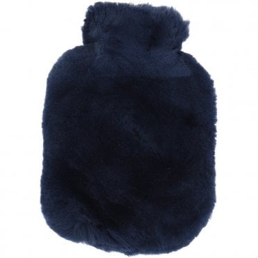 Natural Sheepskin Hot Water Bottle Cover Indigo: HW Bottle Cover 2L