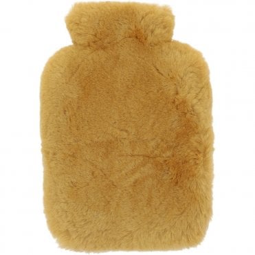 Natural Sheepskin Hot Water Bottle Cover Ochre:  HW Bottle Cover 2L