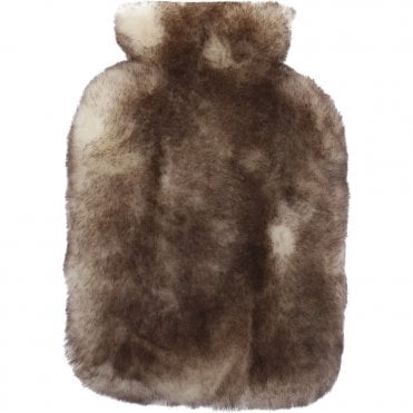 Natural Sheepskin Hot Water Bottle Cover Wolf Tip:  HW Bottle Cover 2L