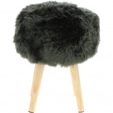 New Zealand Sheepskin Stool Cypress:  NZ Stool