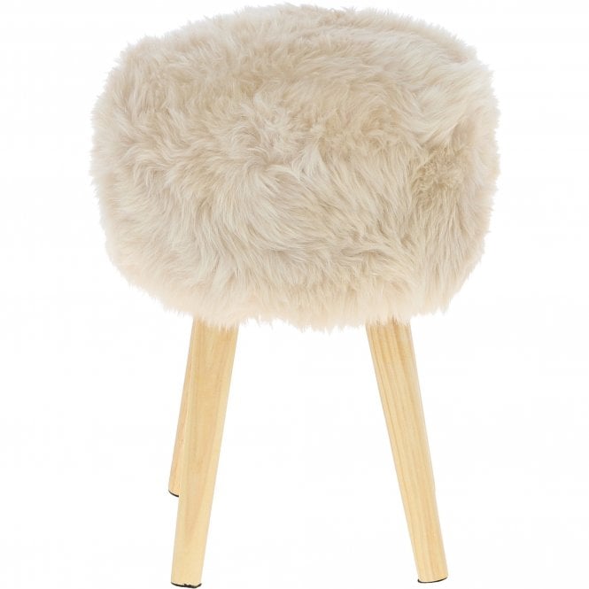 Ashwood New Zealand Sheepskin Stool Lenen: NZ Stool