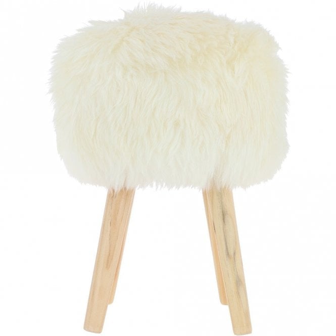 Ashwood New Zealand Sheepskin Stool Natural: NZ Stool