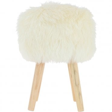 New Zealand Sheepskin Stool Natural: NZ Stool