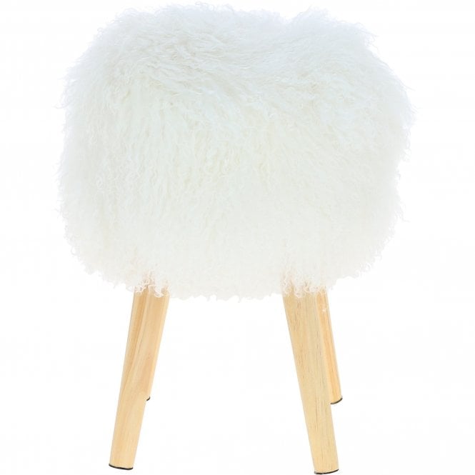 Ashwood New Zealand Sheepskin Stool Tibetan Ivory: NZ Stool