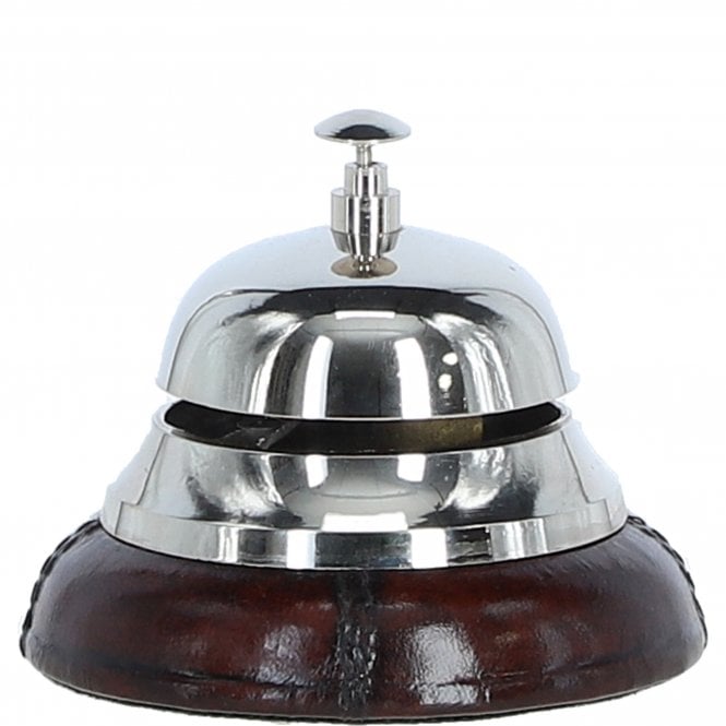 Ashwood Premium Counter Bell With Leather Base Chestnut: LF-140