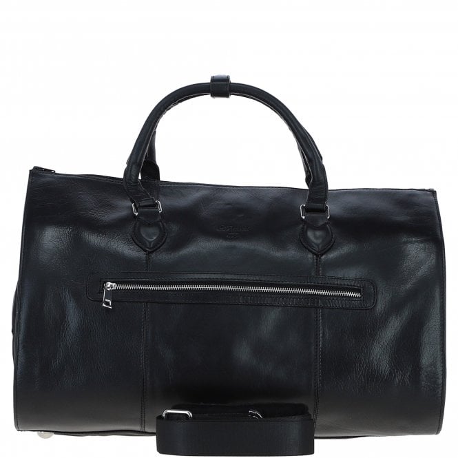 Ashwood Premium Leather Holdall with Detachable Shoulder Strap Black: pl-49