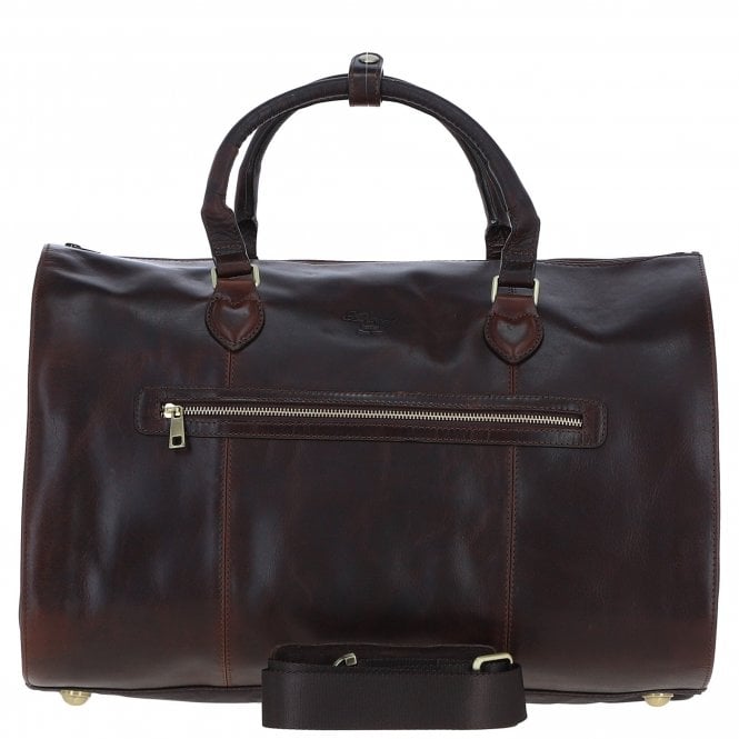 Ashwood Premium Leather Holdall with Detachable Shoulder Strap Brown: pl-49