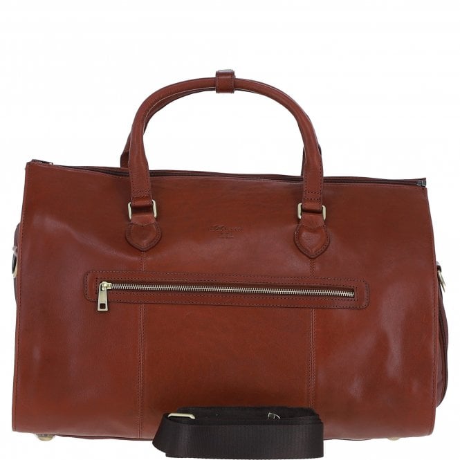 Ashwood Premium Leather Holdall with Detachable Shoulder Strap Tan: pl-49