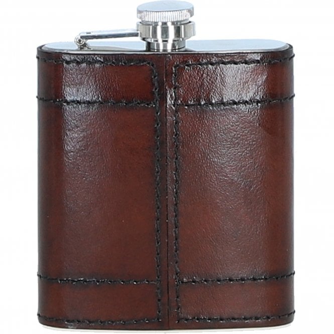 Ashwood Premium Leather Portable Whiskey Flask Chestnut: LF-110