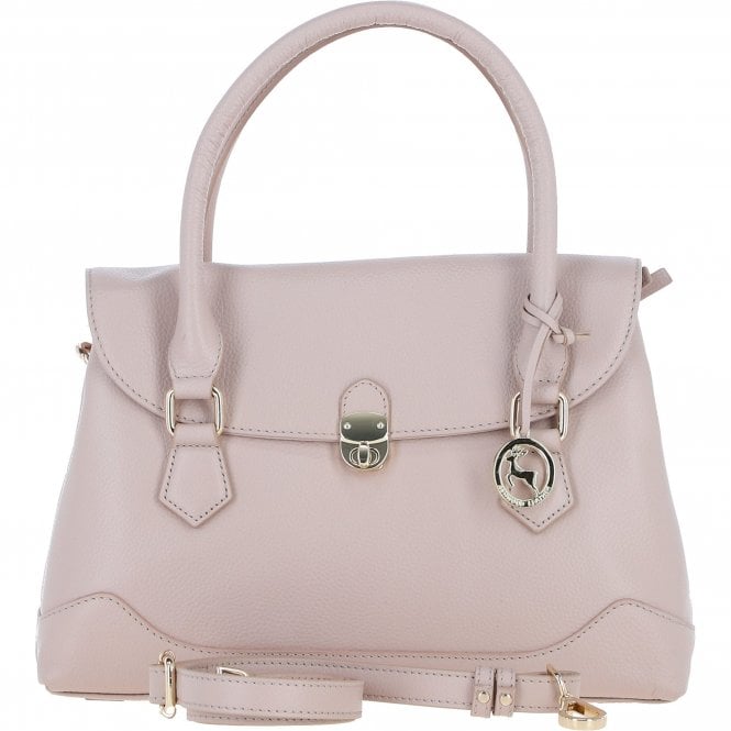 Ashwood Premium Leather Shoulder Bag with Detachable Crossbody Strap Beige: Y-56