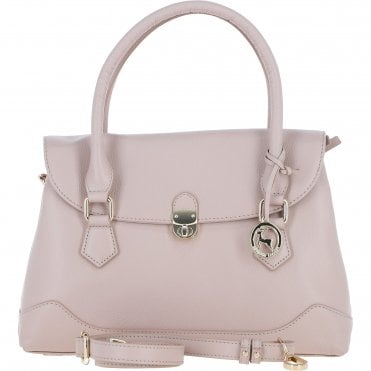 Premium Leather Shoulder Bag with Detachable Crossbody Strap Beige: Y-56