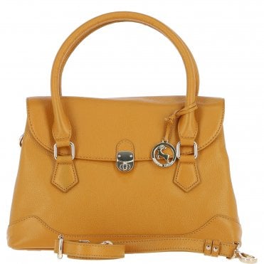 Premium Leather Shoulder Bag with Detachable Crossbody Strap Mustard: Y-56