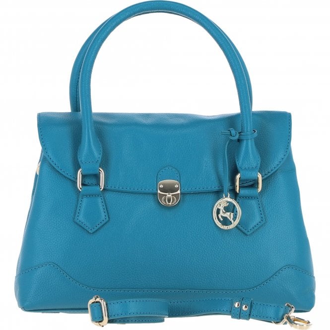 Ashwood Premium Leather Shoulder Bag with Detachable Crossbody Strap Turquise: Y-56