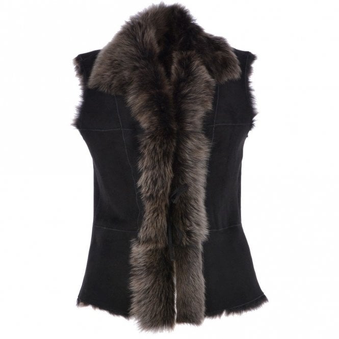 Ashwood Reversible Toscana Suede Leather Gilet Black : KB-42
