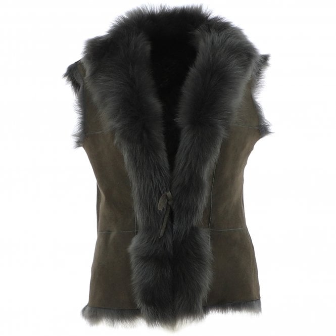 Ashwood Reversible Toscana Suede Leather Gilet Green : KB-42