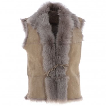 Reversible Toscana Suede Leather Gilet Mouse Tt: KB-42