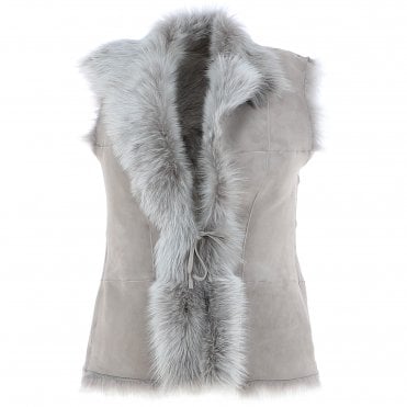 Reversible Toscana Suede Leather Gilet Topo : KB-42