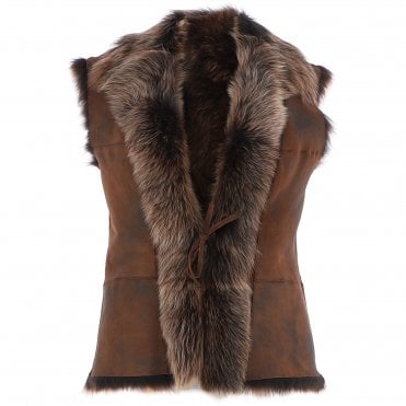 Reversible Toscana Suede Leather Gilet Vin Whisky : KB-42