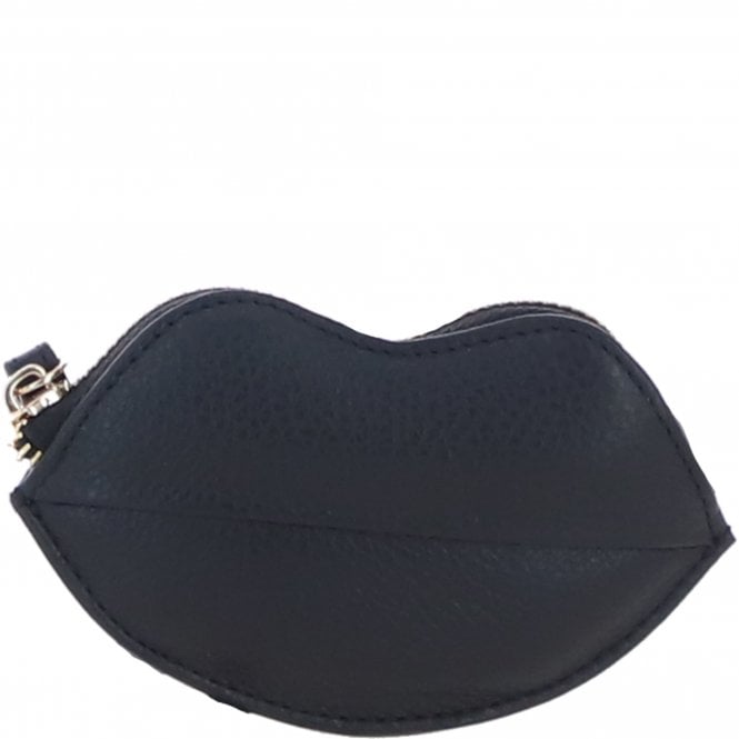 Ashwood RFID Protected Lip-Shaped Leather Keyring Purse with Wrist Strap Black: Y-73