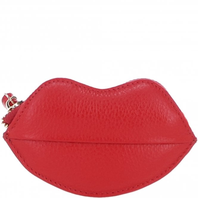 Ashwood RFID Protected Lip-Shaped Leather Keyring Purse with Wrist Strap Red: Y-73