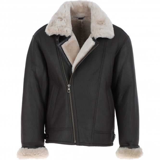 Ashwood Sheepskin Flying Jacket Brn/cream : KE-184